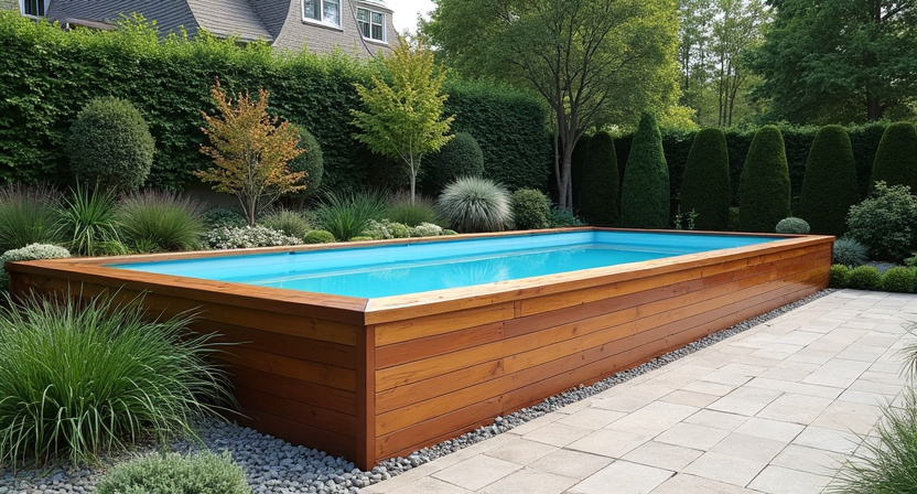 Piscine bois hors-sol remise à neuf
